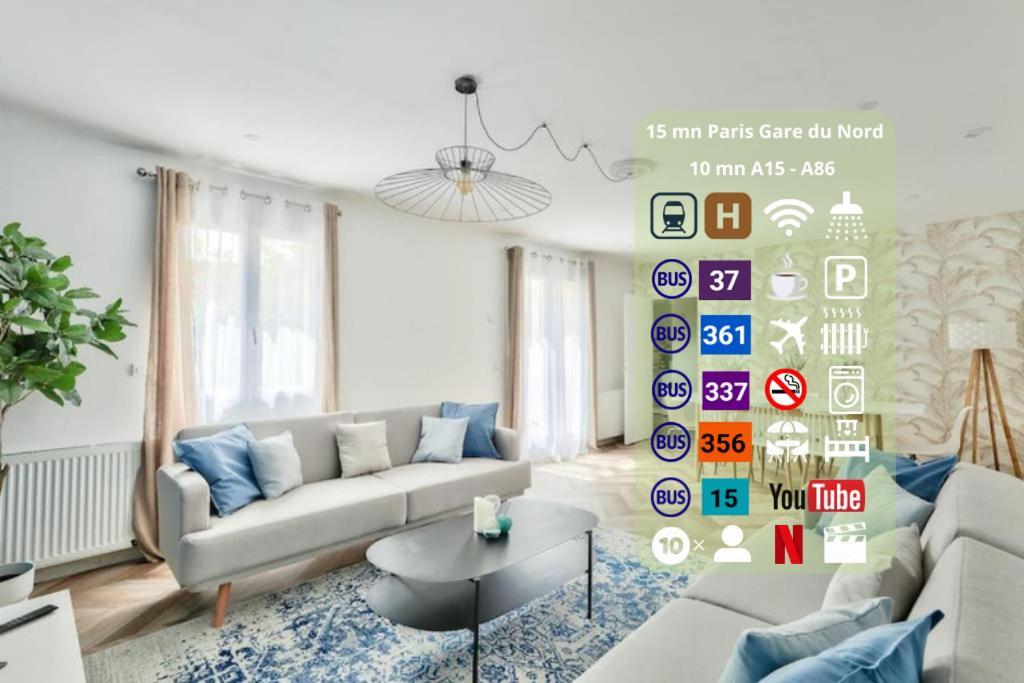Épinay-sur-Seine Parking Prive Gratuit - 15Mn Paris - Gare A Pied En 5Mn - Tout Equipee - Terrasse - Jardin - Stade De France - Casino D'Enghien - Hippodrome, Universite מראה חיצוני תמונה