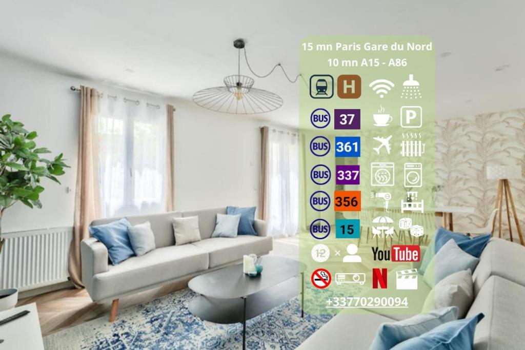Épinay-sur-Seine Parking Prive Gratuit - 15Mn Paris - Gare A Pied En 5Mn - Tout Equipee - Terrasse - Jardin - Stade De France - Casino D'Enghien - Hippodrome, Universite מראה חיצוני תמונה