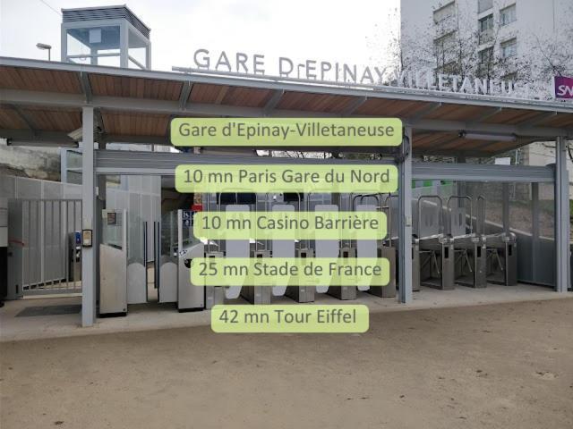 Épinay-sur-Seine Parking Prive Gratuit - 15Mn Paris - Gare A Pied En 5Mn - Tout Equipee - Terrasse - Jardin - Stade De France - Casino D'Enghien - Hippodrome, Universite מראה חיצוני תמונה